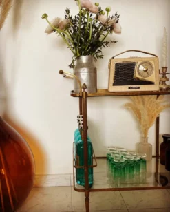 Desserte en laiton vintage