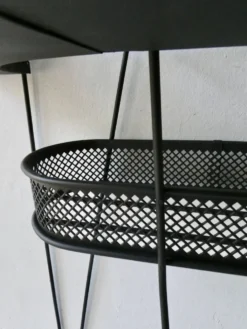 Desserte en métal noir, années 60