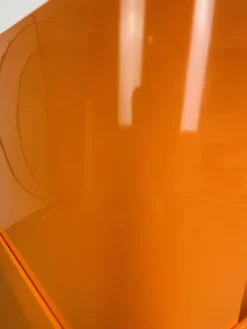 Desserte Flair pour Prisunic en plastique orange, seventies