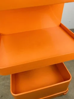 Desserte Flair pour Prisunic en plastique orange, seventies