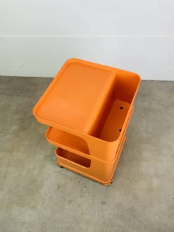 Desserte Flair pour Prisunic en plastique orange, seventies