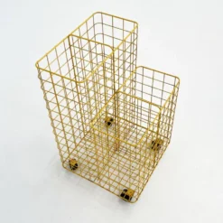 Desserte jaune en métal, 1980