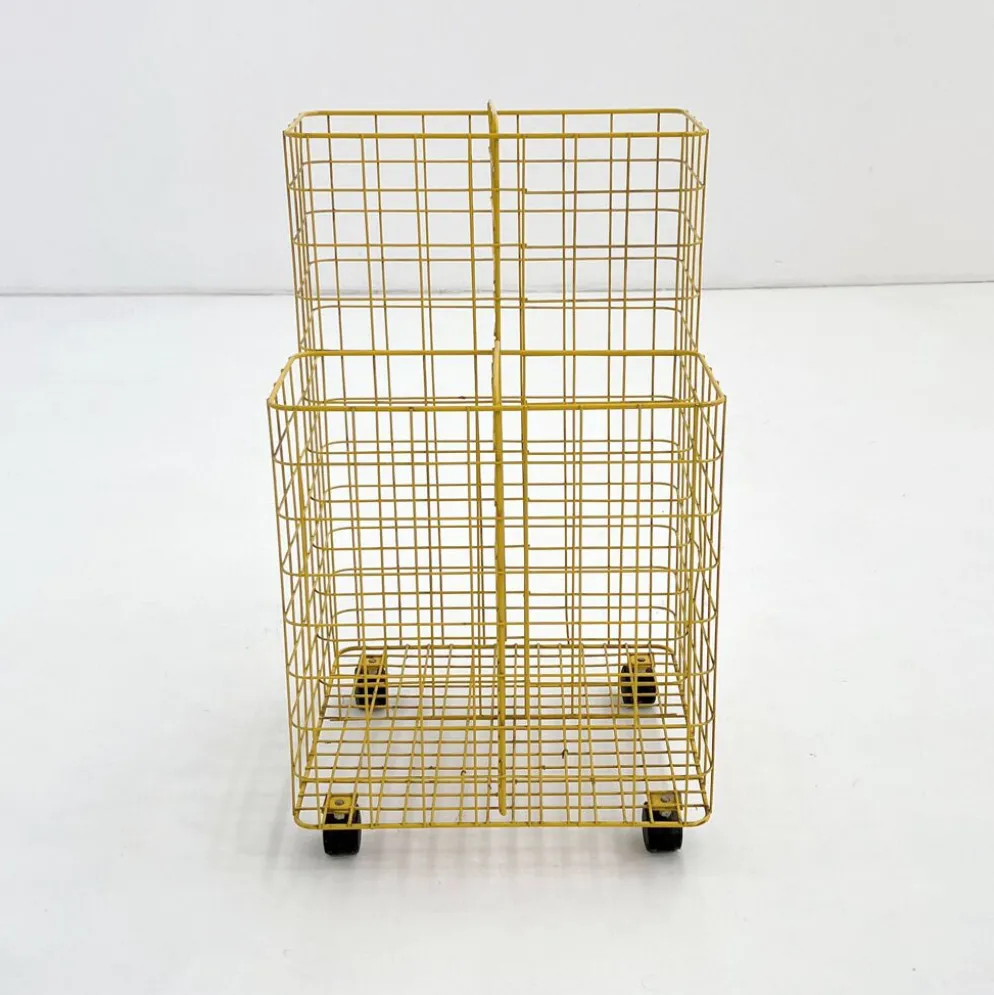 Desserte jaune en métal, 1980