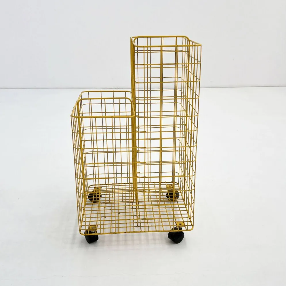 Desserte jaune en métal, 1980