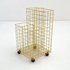 Desserte jaune en métal, 1980