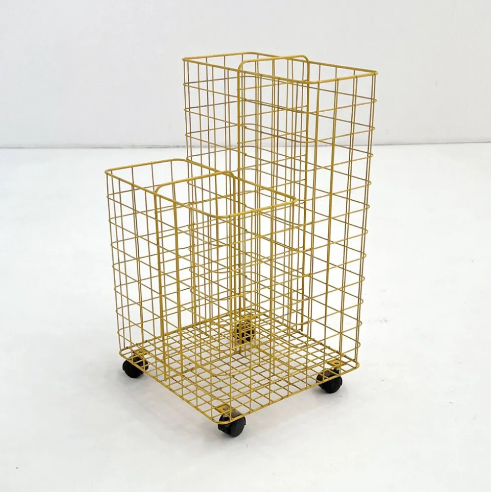 Desserte jaune en métal, 1980