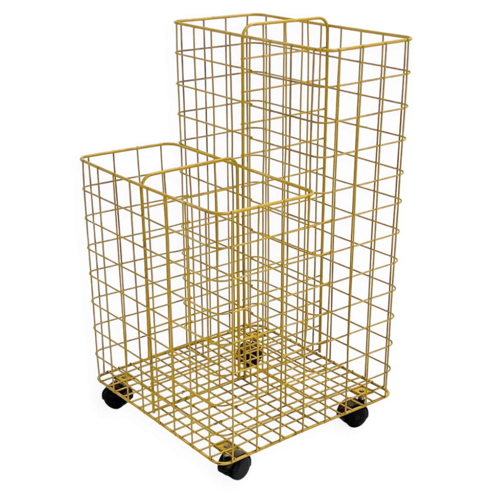 Desserte jaune en métal, 1980
