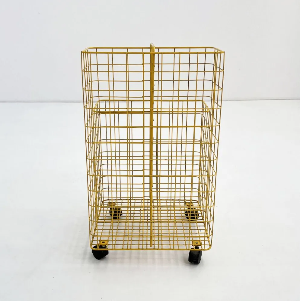 Desserte jaune en métal, 1980