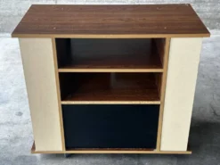 Desserte meuble bar vintage sur roulettes – années 60-70