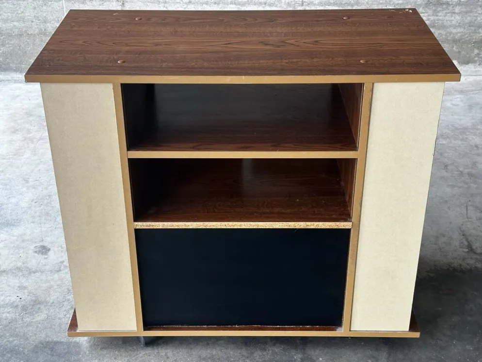 Desserte meuble bar vintage sur roulettes – années 60-70
