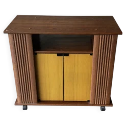 Desserte meuble bar vintage sur roulettes – années 60-70
