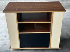 Desserte meuble bar vintage sur roulettes – années 60-70