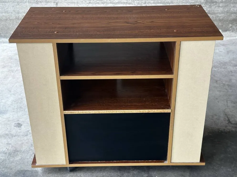 Desserte meuble bar vintage sur roulettes – années 60-70