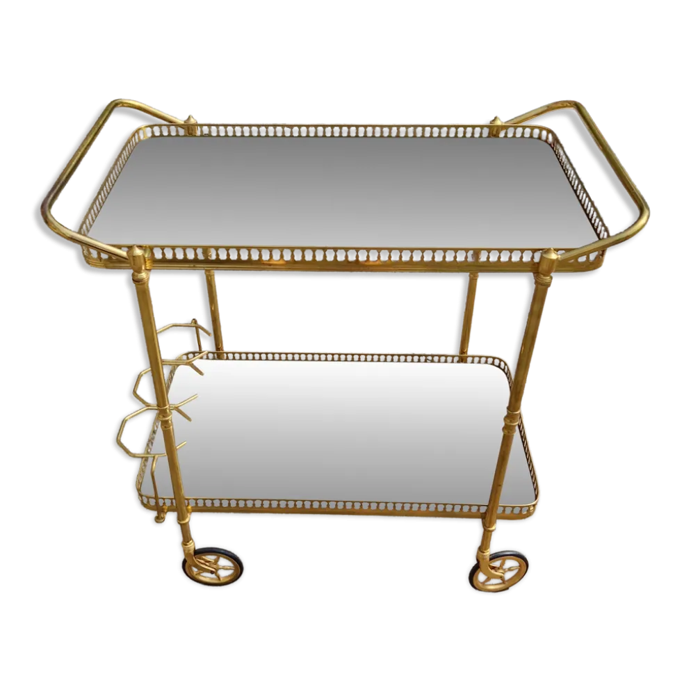 Desserte Mid-century en laiton ajouré, 1950-60
