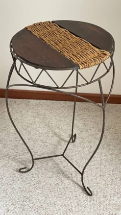 Desserte métal et corde tressée