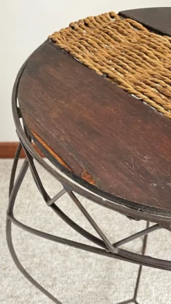 Desserte métal et corde tressée