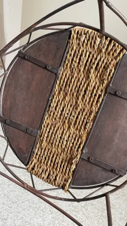 Desserte métal et corde tressée
