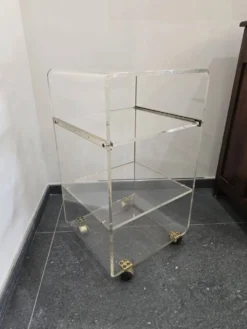 Desserte roulante en plexiglas – Marais International – années 1970-1980