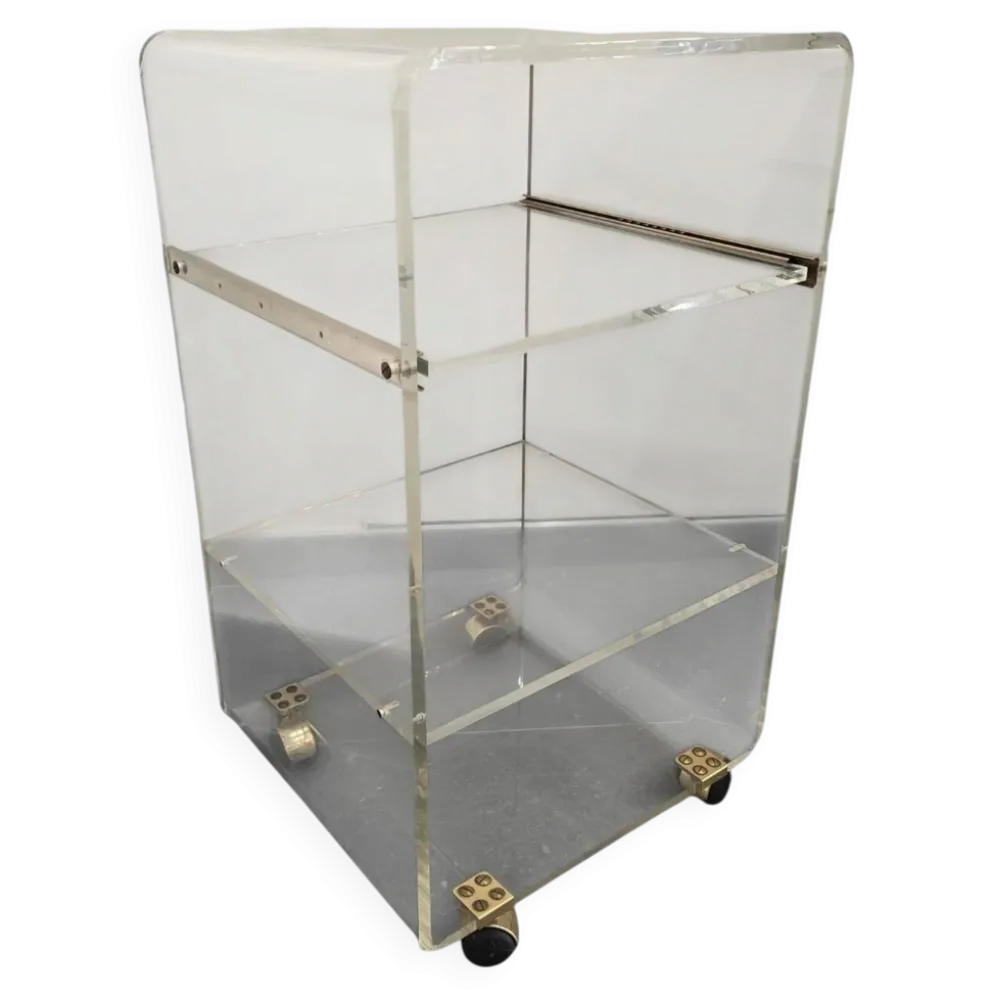 Desserte roulante en plexiglas – Marais International – années 1970-1980