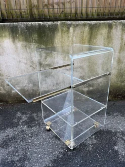 Desserte roulante en plexiglas – Marais International – années 1970-1980