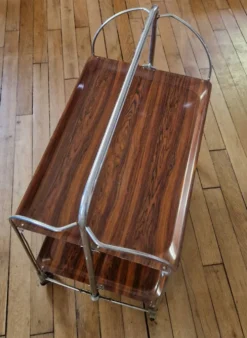 Desserte roulante pliante vintage années 70