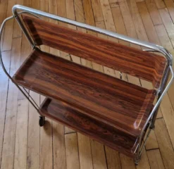 Desserte roulante pliante vintage années 70