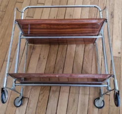 Desserte roulante pliante vintage années 70