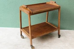 Desserte roulante scandinave en teck