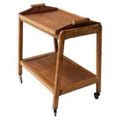 Desserte roulante scandinave en teck