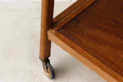 Desserte roulante scandinave en teck