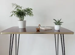 Desserte roulante/table d appoint vintage formica et fer forgé