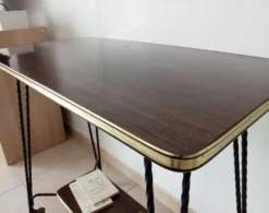 Desserte roulante/table d appoint vintage formica et fer forgé