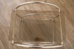 Desserte roulante verre et metal doré 1970