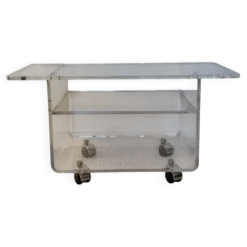 Desserte roulante vintage en plexiglas-esprit Space Age-années 70