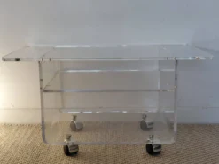Desserte roulante vintage en plexiglas-esprit Space Age-années 70