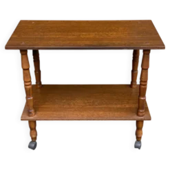 Desserte roulante vintage en bois des années 80
