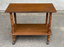 Desserte roulante vintage en bois des années 80