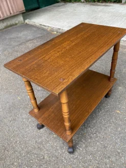 Desserte roulante vintage en bois des années 80
