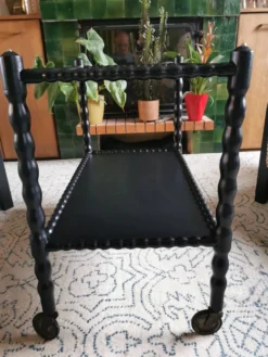 Desserte roulante vintage noire