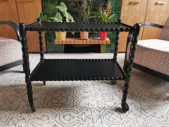 Desserte roulante vintage noire