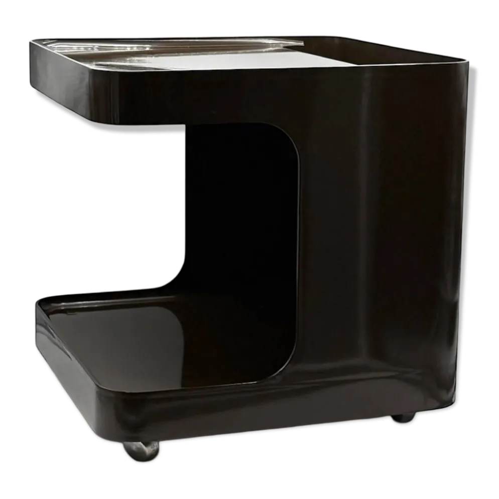 Desserte, table d'appoint Space Age marron par Marcello Siard pour Longato, années 1970