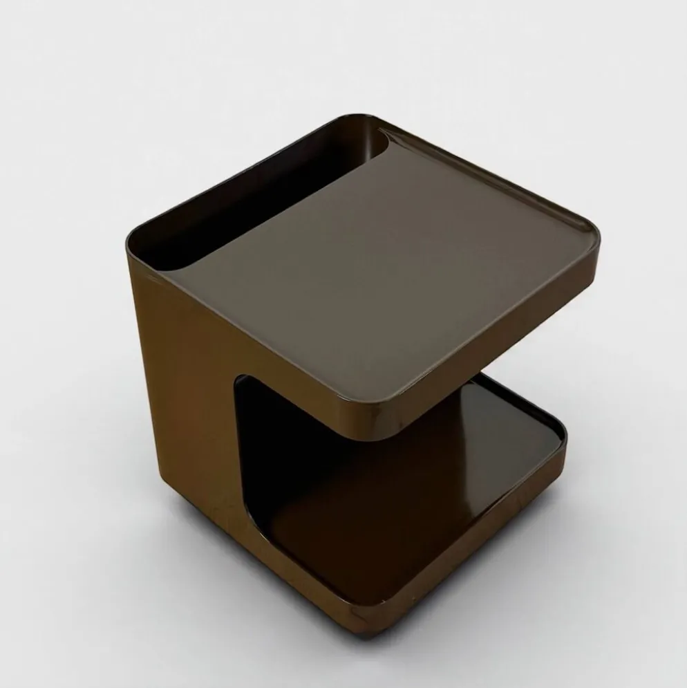Desserte, table d'appoint Space Age marron par Marcello Siard pour Longato, années 1970