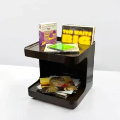 Desserte, table d'appoint Space Age marron par Marcello Siard pour Longato, années 1970