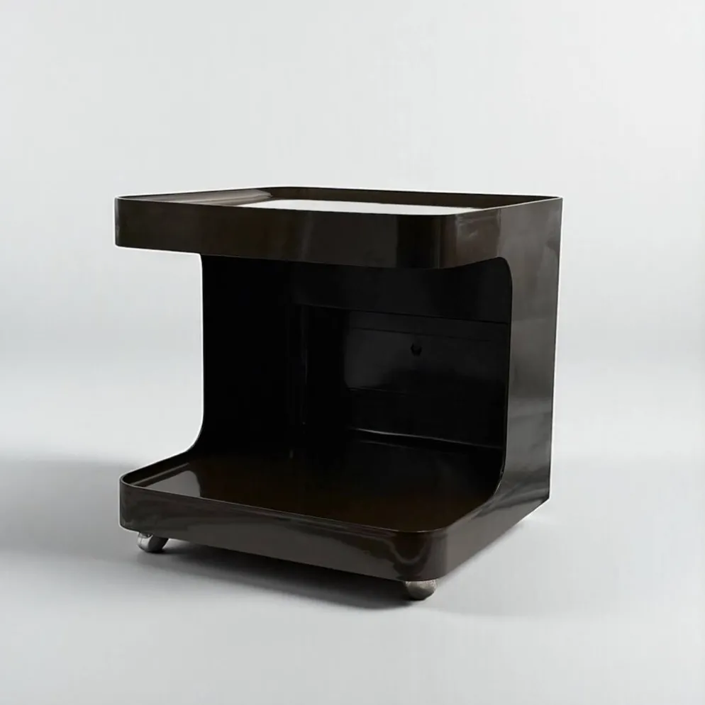 Desserte, table d'appoint Space Age marron par Marcello Siard pour Longato, années 1970