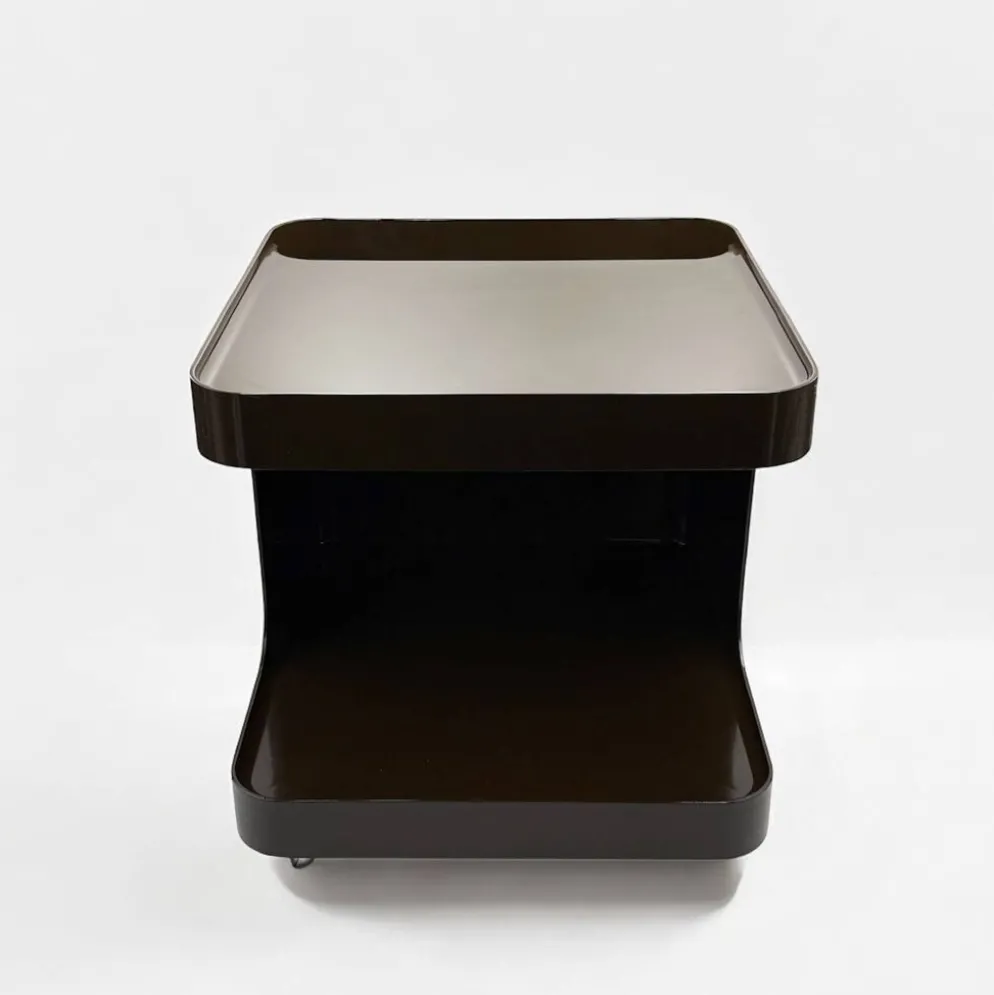 Desserte, table d'appoint Space Age marron par Marcello Siard pour Longato, années 1970