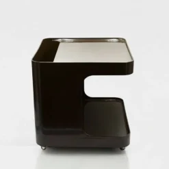 Desserte, table d'appoint Space Age marron par Marcello Siard pour Longato, années 1970