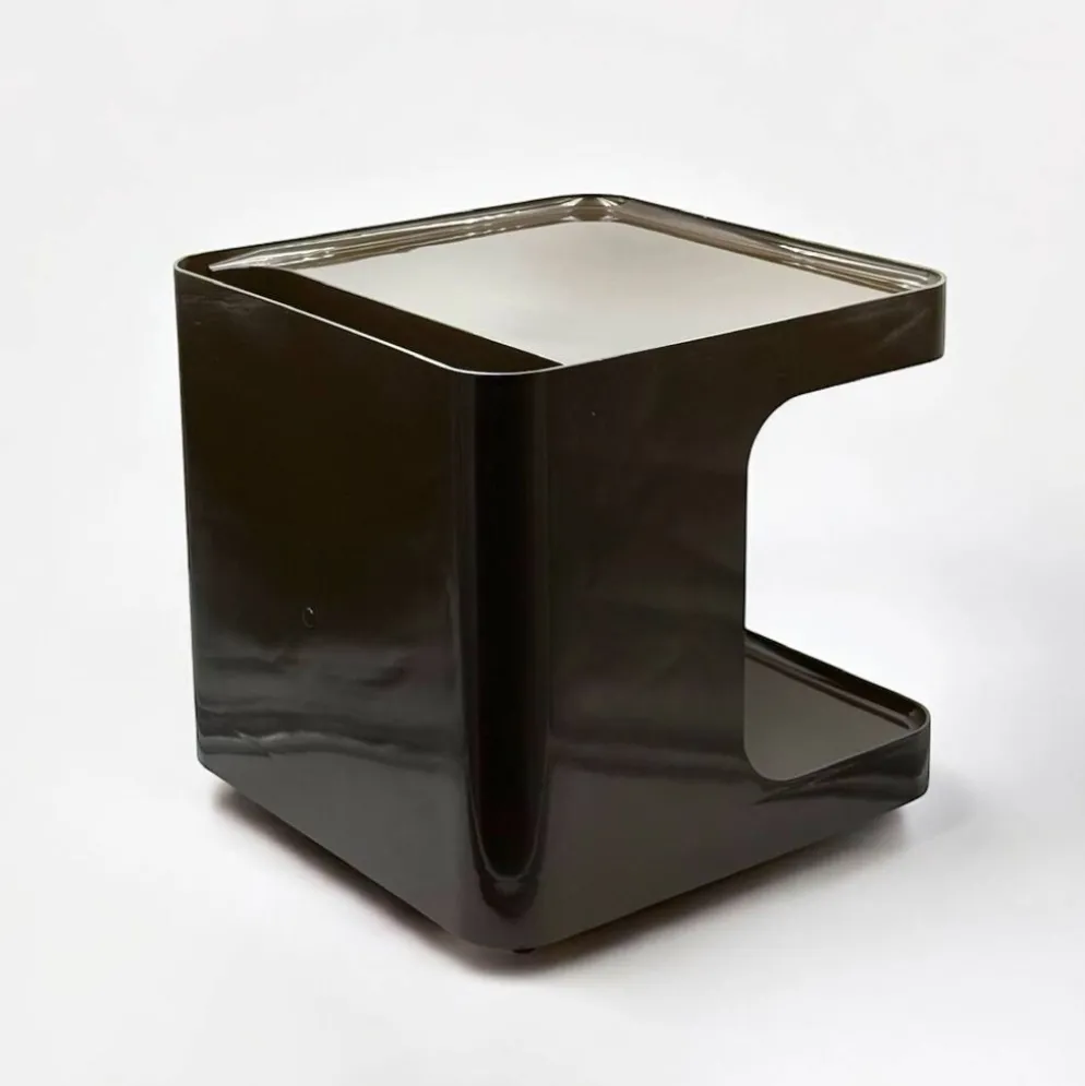 Desserte, table d'appoint Space Age marron par Marcello Siard pour Longato, années 1970