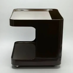 Desserte, table d'appoint Space Age marron par Marcello Siard pour Longato, années 1970