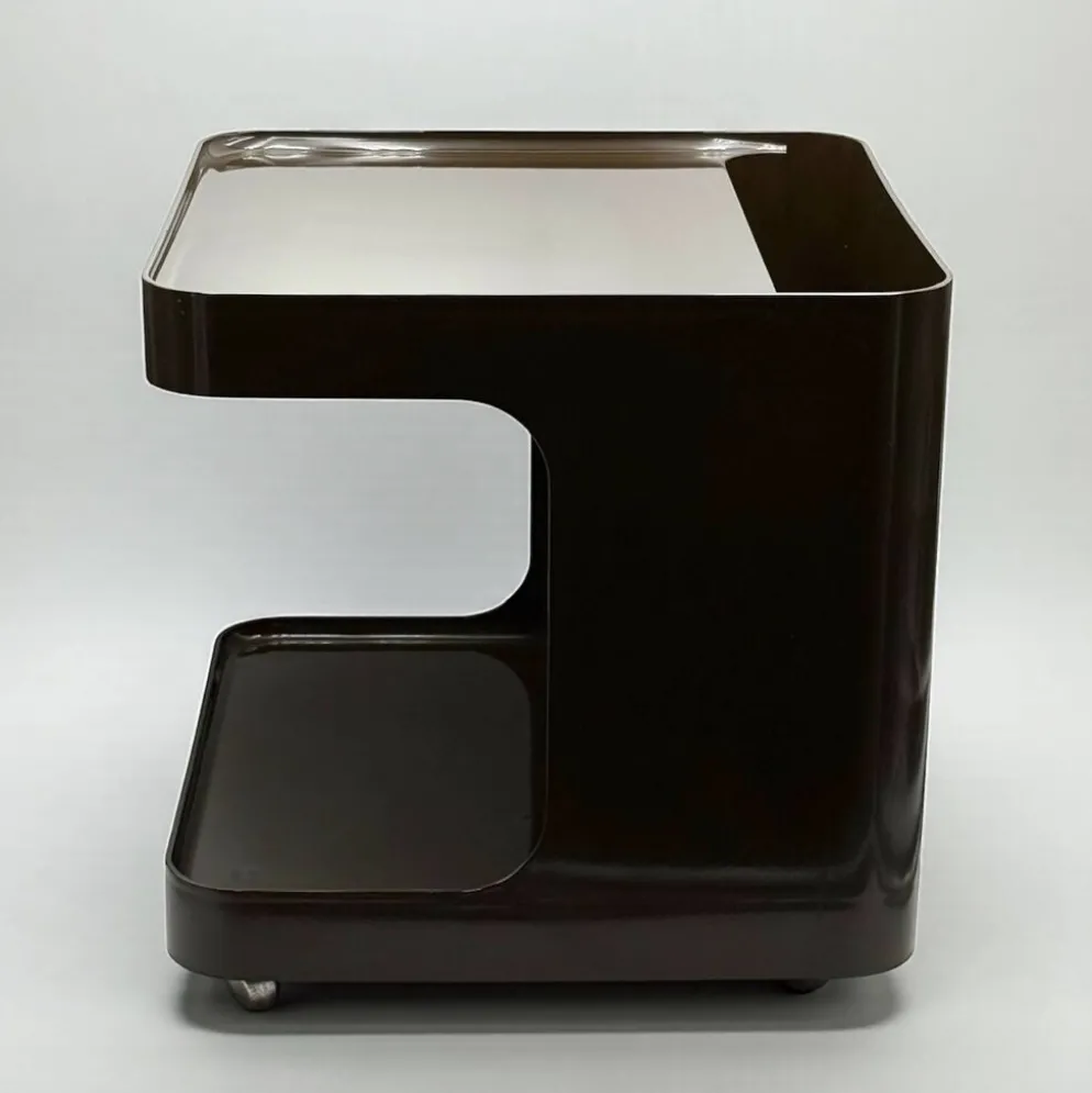 Desserte, table d'appoint Space Age marron par Marcello Siard pour Longato, années 1970
