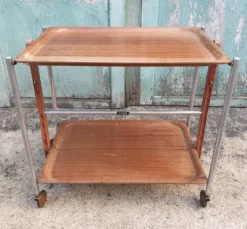 Desserte Textable pliante roulante vintage